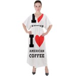 I love American coffee V-Neck Boho Style Maxi Dress