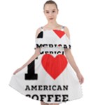 I love American coffee Cut Out Shoulders Chiffon Dress