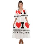 I love American coffee Kimono Sleeve Boho Dress