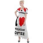 I love American coffee Button Up Short Sleeve Maxi Dress