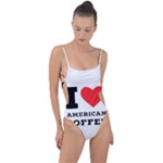 I love American coffee Tie Strap One Piece Swimsuit