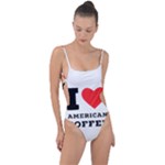 I love American coffee Tie Strap One Piece Swimsuit