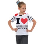 I love American coffee Kids  Mesh Piece Tee