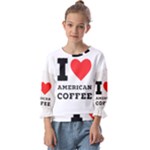 I love American coffee Kids  Cuff Sleeve Top