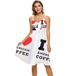 I love American coffee Sleeveless Tie Front Chiffon Dress