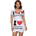 I love American coffee Low Cut Cap Sleeve Mini Dress