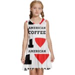 I love American coffee Kids  Sleeveless Tiered Mini Dress