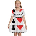 I love American coffee Kids  Short Sleeve Tiered Mini Dress