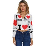 I love American coffee Long Sleeve V-Neck Top