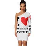 I love American coffee Long Sleeve One Shoulder Mini Dress