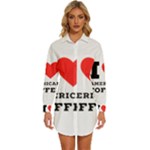 I love American coffee Womens Long Sleeve Shirt Dress