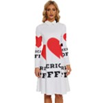 I love American coffee Long Sleeve Shirt Collar A-Line Dress