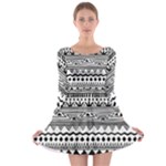 Boho-style-pattern Long Sleeve Skater Dress
