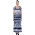 Boho-style-pattern High Waist Short Sleeve Maxi Dress