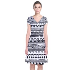 Short Sleeve Front Wrap Dress 