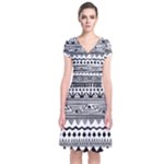 Boho-style-pattern Short Sleeve Front Wrap Dress