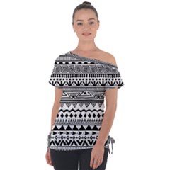 Off Shoulder Tie-Up T-Shirt 