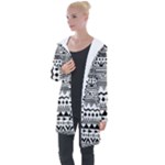 Boho-style-pattern Longline Hooded Cardigan