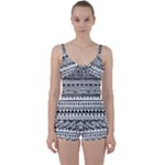 Boho-style-pattern Tie Front Two Piece Tankini
