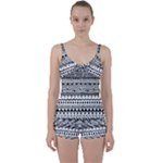 Boho-style-pattern Tie Front Two Piece Tankini