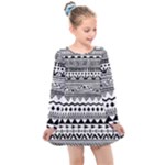 Boho-style-pattern Kids  Long Sleeve Dress