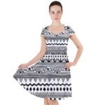 Boho-style-pattern Cap Sleeve Midi Dress