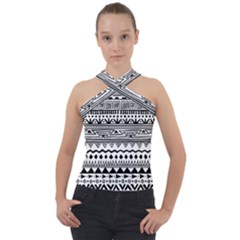 Cross Neck Velour Top 