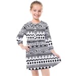 Boho-style-pattern Kids  Quarter Sleeve Shirt Dress