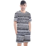 Boho-style-pattern Men s Mesh Tee and Shorts Set