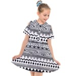 Boho-style-pattern Kids  Short Sleeve Shirt Dress