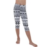 Boho-style-pattern Kids  Lightweight Velour Capri Leggings 