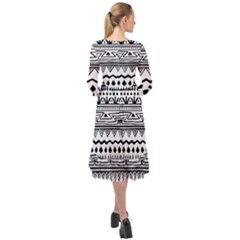 Ruffle End Midi Chiffon Dress 