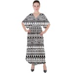 Boho-style-pattern V-Neck Boho Style Maxi Dress