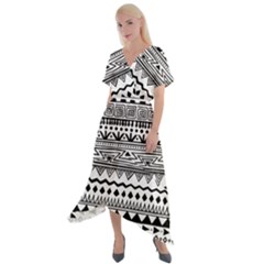 Cross Front Sharkbite Hem Maxi Dress 