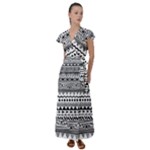 Boho-style-pattern Flutter Sleeve Maxi Dress