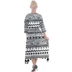 Quarter Sleeve Wrap Front Maxi Dress 