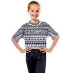 Boho-style-pattern Kids Mock Neck Tee