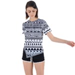 Boho-style-pattern Asymmetrical Short Sleeve Sports Tee