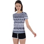 Boho-style-pattern Back Circle Cutout Sports Tee