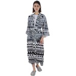 Boho-style-pattern Maxi Satin Kimono