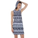 Boho-style-pattern Racer Back Hoodie Dress