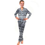 Boho-style-pattern Kids  Satin Long Sleeve Pajamas Set