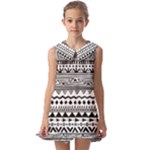 Boho-style-pattern Kids  Pilgrim Collar Ruffle Hem Dress