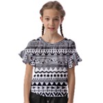 Boho-style-pattern Kids  Cut Out Flutter Sleeves