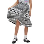 Boho-style-pattern Kids  Ruffle Flared Wrap Midi Skirt