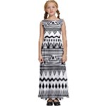 Boho-style-pattern Kids  Satin Sleeveless Maxi Dress