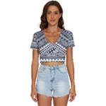 Boho-style-pattern V-Neck Crop Top