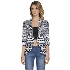 Women s 3/4 Sleeve Ruffle Edge Open Front Jacket 