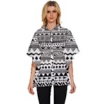 Boho-style-pattern Women s Batwing Button Up Shirt