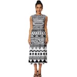 Boho-style-pattern Sleeveless Round Neck Midi Dress